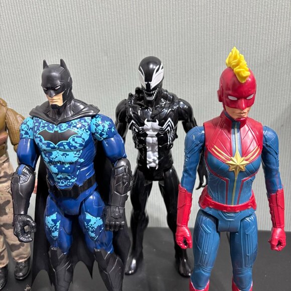 7pc12" Marvel / DC Superhero Lot Iron Man Captain A, Batman, Venom, Batgirl - Picture 4 of 11
